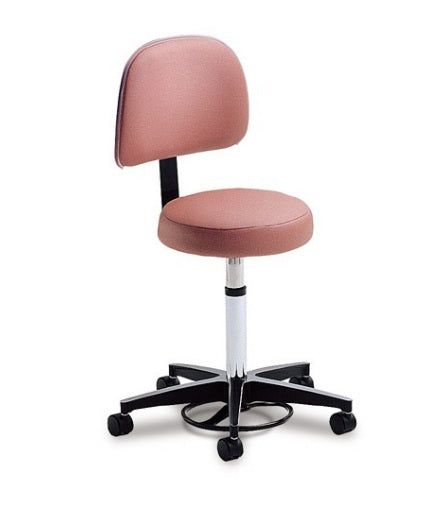 Champion Manufacturing STOOL, EXAM ROLLING HYDRAULIC W/BACK ALUM BONNIE BLU - 509T21-B