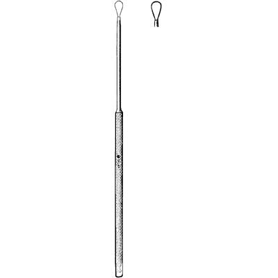 Sklar Ear Curette Buck Size 2 Tip Straight Blunt Rounded Loop Tip - 96-2277