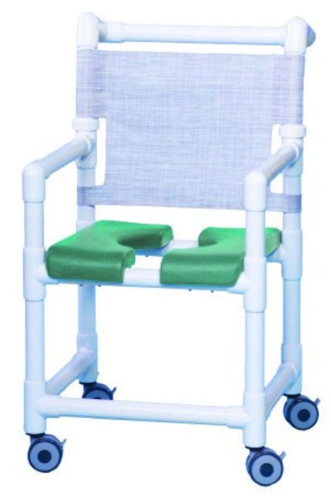 Original - Commode / Shower Chair Fixed Arm PVC Frame Mesh Back - SC9111P