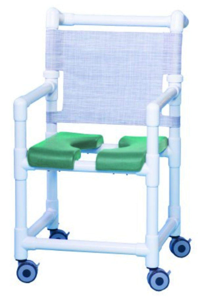IPU Original Commode / Shower Chair Fixed Arm PVC Frame Mesh Back - SC9111P