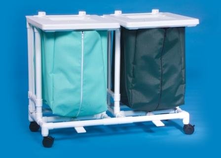 IPU Select Double Hamper with Bags 4 Casters 39 gal. - ELH02