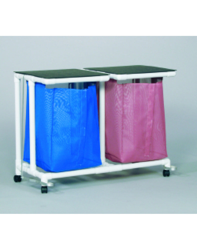 IPU Jumbo Double Hamper with Bags 4 Casters 55 gal. - JH42