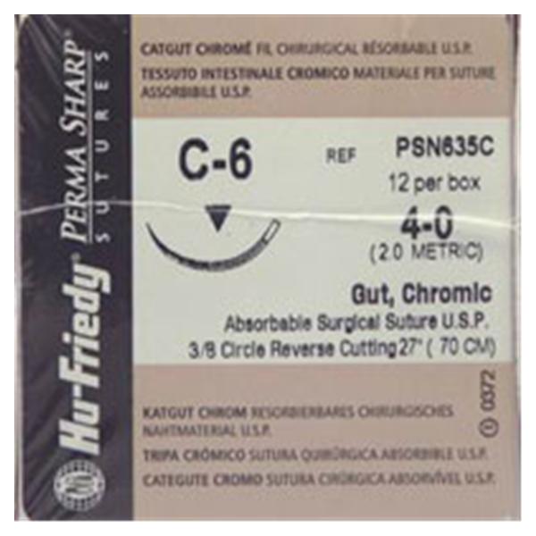 Hu-Friedy (Hufriedy) Suture 4-0 Chromic Gut C-3 Perma Sharp Undyed 18" Monofilament 12/Bx - PSN1654C
