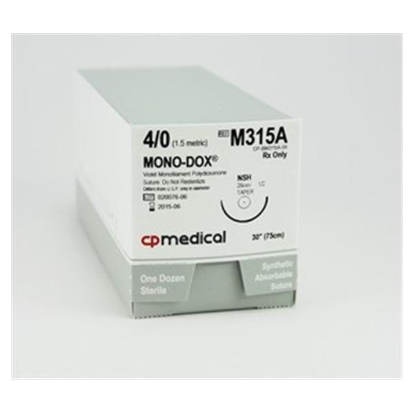 C.P. Medical Suture 4-0 Polydioxanone Nsh Mono-Dox Violet 30" Monofilament 12/Bx - M315