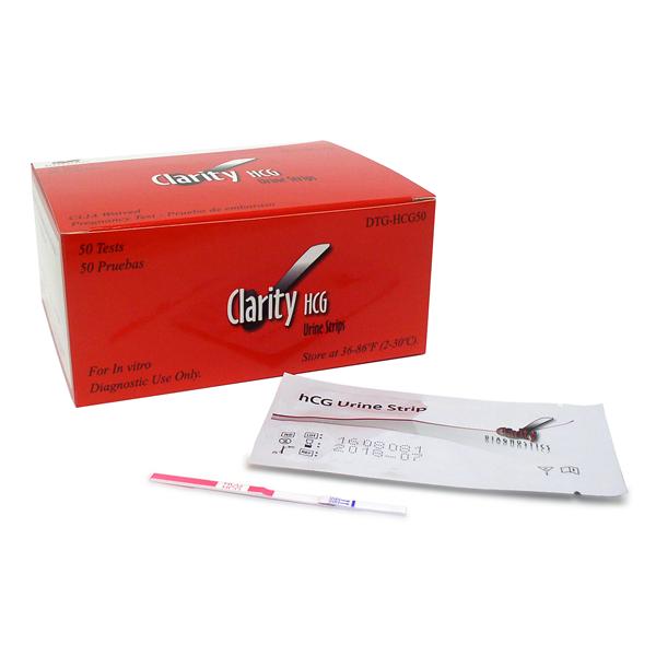 Diagnostic Test Group Clarity Hcg Urine Test Strips Clia Waived 50/Bx - DTG-HCG50