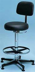 Airbuoy - Lab Stool Backrest Pneumatic Height Adjustment 5 Casters Gunmetal Gray - 18432