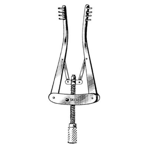 Sklar Instruments Retractor Self Retaining Alm 4" Straight Tip 4X4 Blunt Teeth Stainless Steel Ea - 60-6340