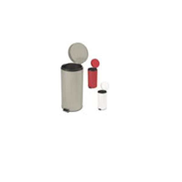 Brewer Company Can Trash Ss/Enml Fnsh 8Gal Step-On Pedal Overlapping Lid Silver Round Each - 45269