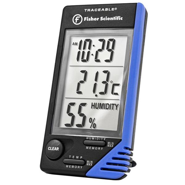 Fisher Scientific Co. Traceable Humidity/Temperature Clock Abs Plastic 0 To 50°C Ea - 66624