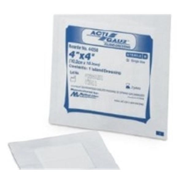 Medical Action Industries Sponge Island Acti-Gauz Cotton 4X4" 12 Ply Sterile Non-Adherent 50/Box, 12 Bx/Ca - 44258
