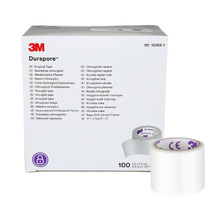 3M Durapore - Medical Tape Single Use Roll Silk-Like Cloth 1 Inch X 1-1/2 Yard White NonSterile - 1538S-1