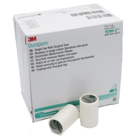 3M Durapore - Medical Tape Single Use Roll Silk-Like Cloth 2 Inch X 1-1/2 Yard White NonSterile - 1538S-2