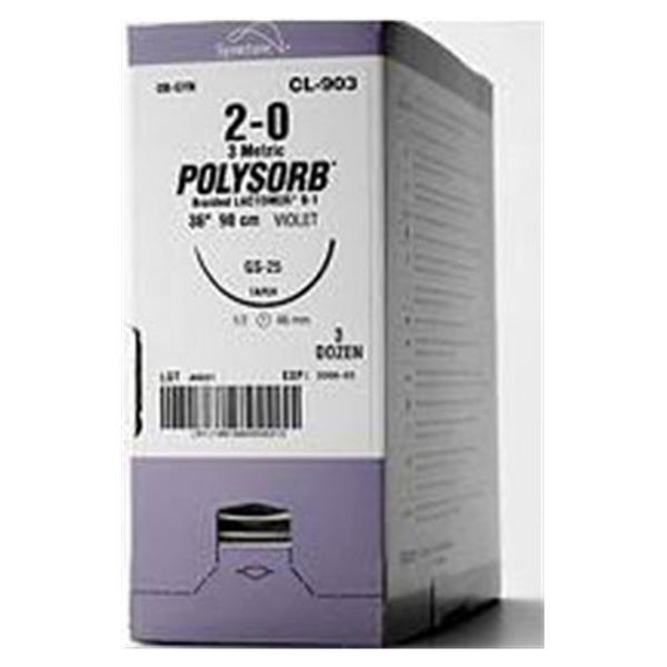Medtronic MITG-Covidien Suture 5-0 Polyester P-13 Polysorb Undyed 18" Braid 36/Ca - SL5687