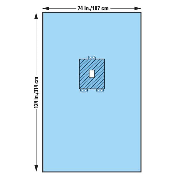 O & M Halyard Drape Laparotomy 4X6" Fenestrated 74X124" Sterile 16/Ca - 66886