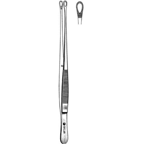 Sklar Instruments Forcep Dressing Singley 9" Fenestrated Tip Serrated Straight Stainless Steel Ea - 36-1290