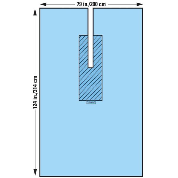 O & M Halyard Drape Sheet Fenestrated 80X124" Universal Sterile 16/Ca - 89079