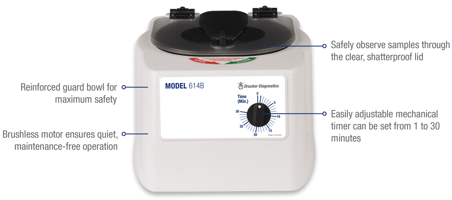 Drucker Diagnostics 6 Tube Benchtop Centrifuges (614B) - 00-004-009-001