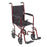 Drive Medical - Lightweight Transport Chair Aluminum Frame with Red Finish 300 lbs. Weight Capacity Fixed Height / Padded Arm Black Upholstery - ATC17-RD