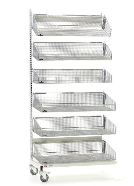 Metro Crash Qwiksight Mobile Single-Sided 6-Basket Shelving Add-On Unit