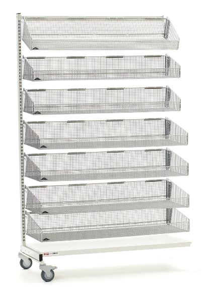 Metro Crash Qwiksight Mobile Single-Sided 7-Basket Shelving Add-On Unit