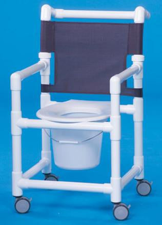 IPU Select Commode / Shower Chair Fixed Arm PVC Frame Mesh Back - ESC17 P