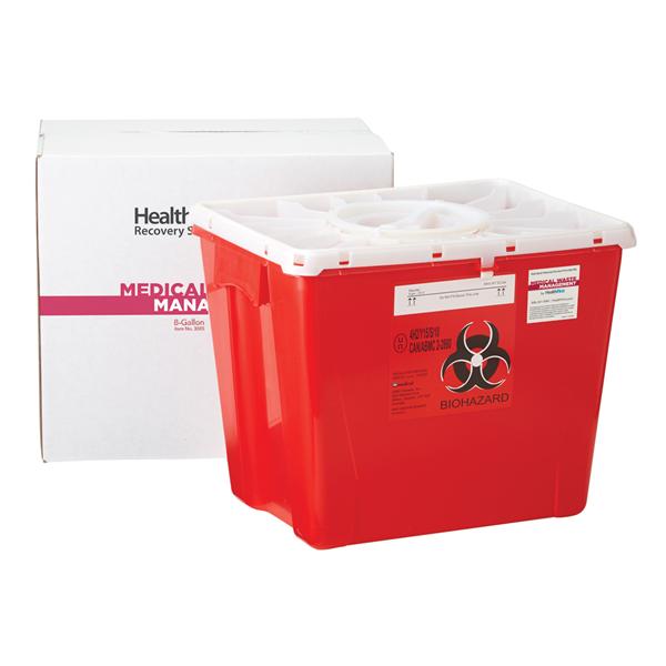 Healthfirst Corp. Mailer System Sharps Sharps Management 8Gal Large Plastic Red/White Each - 1006010