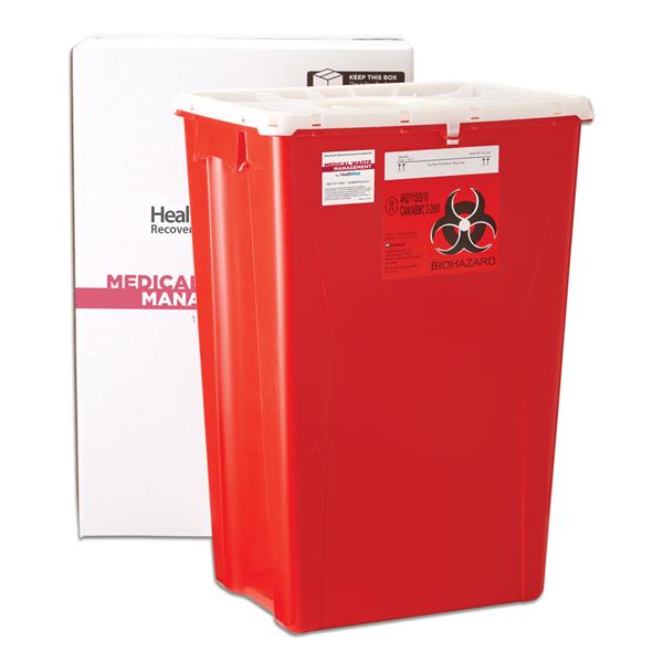 Healthfirst Corp. Mailer System Sharps Sharps Management 18Gal Large Plastic Red/White Each - 1006020