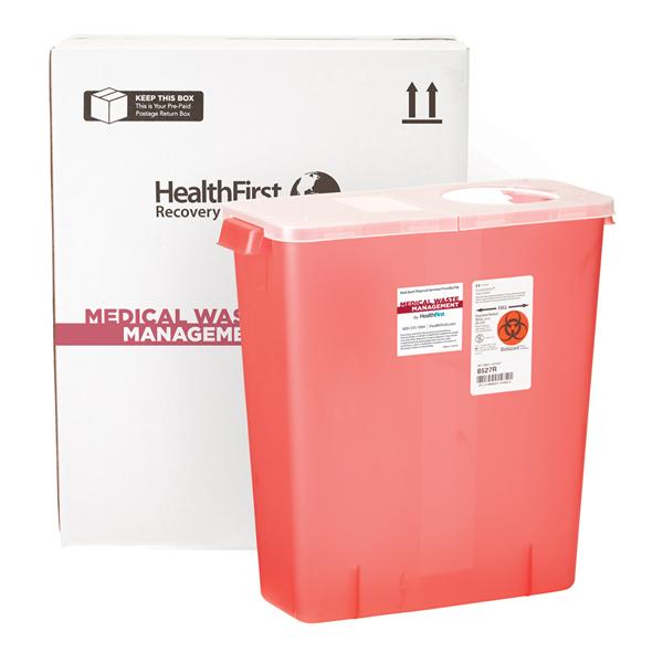 Healthfirst Corp. Mailer System Sharps Sharps Management 3Gal Large Plstc Adj Rtr Clsr Rd/Wht Ea - 3891