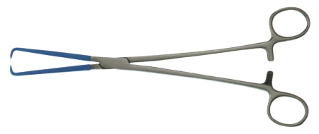 BR Surgical BR Surgical Tenaculum Forceps Schroeder-Braun 9-3/4 Inch Surgical Grade Coated Stainless Steel NonSterile Ratchet Lock Finger Ring Handle Curved 1 X 1 Coated Prongs - BR71-12700C