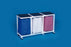 Standard - Triple Hamper with Bags 4 Casters 39 gal. - VL LH3 FP MESH BLUE