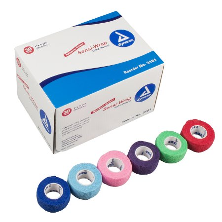 Sensi-Wrap - Cohesive Bandage 1 Inch X 5 Yard Standard Compression Self-adherent Closure Red / Green / Purple / Dark Blue / Pink / Light Blue NonSterile - 3181