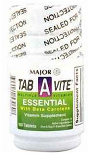 Major Pharmaceuticals Major Tab-A-Vite Multivitamin Supplement Vitamin A / Cholcalciferol 3000 IU - 400 IU Strength Tablet 100 per Bottle - 904053061