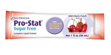 Medical Nutrition USA Pro-Stat Sugar-Free Protein Supplement Wild Cherry Punch Flavor 1 oz. Individual Packet Ready to Use - 10464-U