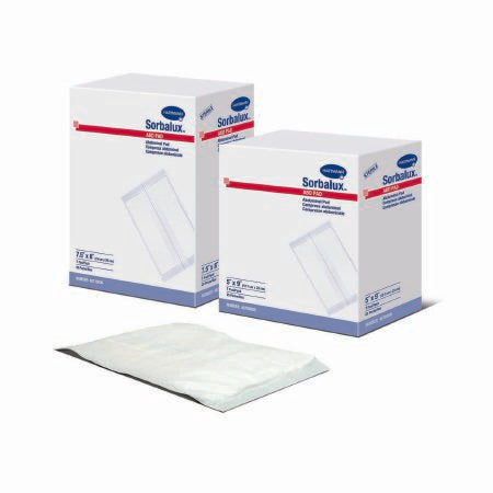 Hartmann Sorbalux ABD Abdominal Pad NonWoven Cellulose 1-Ply 8 X 10 Inch Rectangle Sterile - 48720000