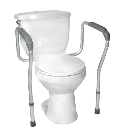 Drive Medical Toilet Safety Rail White / Gray Aluminum - 12001-4
