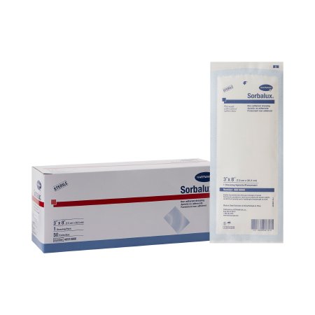 Sorbalux - Non-Adherent Dressing Rayon / Polyester 3 X 8 Inch Sterile - 48910000