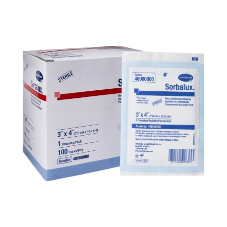 Sorbalux - Non-Adherent Dressing Rayon / Polyester 3 X 4 Inch Sterile - 48900000