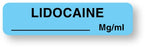United Ad Label Pre-Printed Label Anesthesia Label Lidocaine ____ Mg/ml Light Blue 5/16 X 1-1/4 Inch - ULAM123