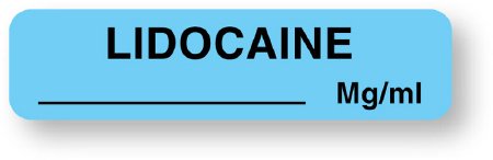UAL - Drug Label Anesthesia Label Lidocaine mg/mL Blue 5/16 X 1-1/4 Inch - ULAM123