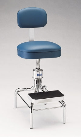 Pedigo Products Deluxe Series Lab Stool Backrest Spinlift Height Adjustment Without Casters Black - P-55-BLK