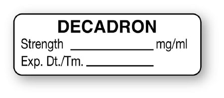 United Ad Label Pre-Printed Label Anesthesia Label Decadron / Strength mg/ml, Exp.Dt./Tm.____ White 1/2 X 1-1/2 Inch - ULAL396