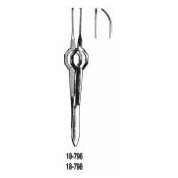 Miltex-Integra Forcep Tissue Foerster Iris 3-3/4" 0.5Mm Wide Tip Straight 1X2 Teeth Ss Ea - 18-796