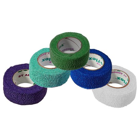 CoFlex NL - Cohesive Bandage 1 Inch X 5 Yard 12 lbs. Tensile Strength Self-adherent Closure Teal / Blue / White / Purple / Green NonSterile - 5100RB-030