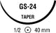Caprosyn - Suture with Needle Absorbable Uncoated Undyed Suture Monofilament Polyester Size 0 36 Inch Suture 1-Needle 48 mm Length 1/2 Circle Taper Point Needle - CC-913
