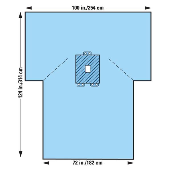 O & M Halyard Drape Laparotomy 4X12" Fenestrated 1X72X124" Sterile 13/Ca - 66887