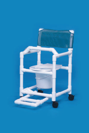 IPU Standard Commode / Shower Chair Fixed Arm PVC Frame Mesh Back - VL SC17 WINEBERRY