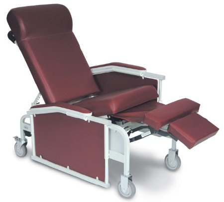 Winco Convalescent Recliner Royal Blue Vinyl 5 Inch Lock Casters 5 Inch Lock Casters - 5281-02