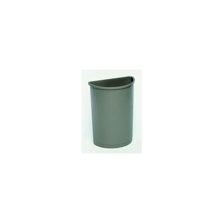 Saalfeld Redistribution Untouchable Trash Can 21 gal. Half Round Gray LLDPE Open Top - FG352000GRAY