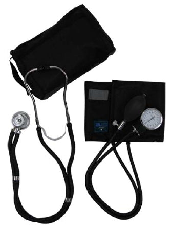 Match Mates - Aneroid Sphygmomanometer Combo Kit Pocket Style Hand Held Adult Size Nylon Cuff 31 Inch Stethoscope Tube Sprague Rappaport Stethoscope - 01-360-021