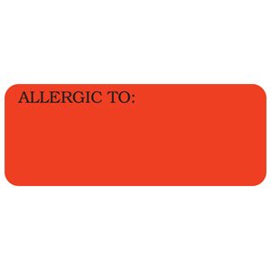 Tabbies - Pre-Printed Label Allergy Alert Red Allergic To: Black Alert Label 7/8 X 2-1/4 Inch - UL808